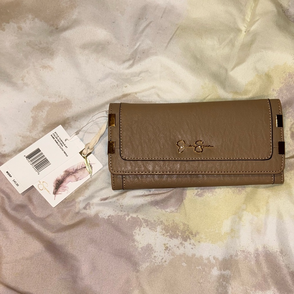 Jessica Simpson Wallet New with Tags Brown Tan Vegan Leather